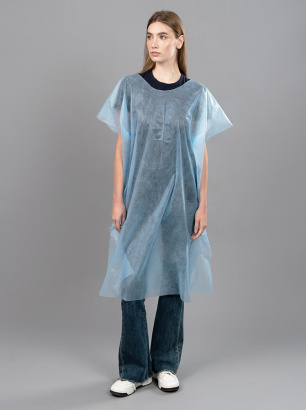 Халат-рубашка, спанбонд 25 гр/м², голубой (упаковка)