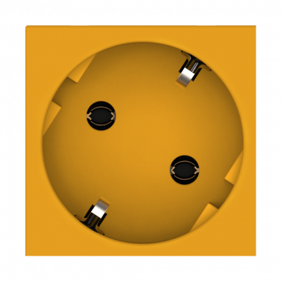 Розетка встраиваемая CADUCEUS ALING HIDE, с заземлением, без шторок, 16А, 250В~, с расположением разъёма 45 градусов (Артикул: 2331)