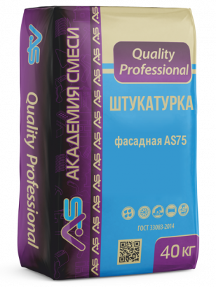 Штукатурка Академия смеси «Quality Professional» Фасадная AS75 (40 кг)