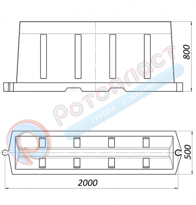 Компактный вкладывающийся дорожный разделительный блок 2000