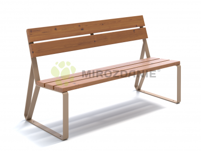 Скамейка со спинкой садово-парковая из термодерева «Park»