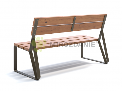 Скамейка со спинкой садово-парковая из термодерева «Park»