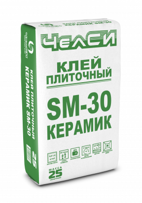 Клей плиточный цементный универсальный ЧелСИ SM-30, 25 кг.