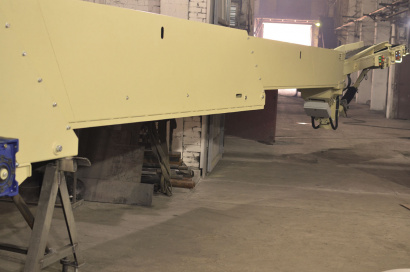 Телескопический конвейер для разгрузки мешков в фуры, контейнеры