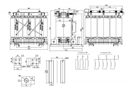 Трансформатор сухой ТСЗЛ 2500/10/0,4/IP31/Dy-h11/Al с литой изоляцией