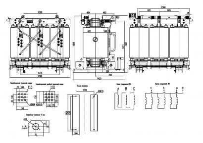 Трансформатор сухой ТСЛ/4000/6/0.4/D/Yн-11/IP00/Al с литой изоляцией