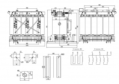 Сухой трансформатор ТСЗЛ 400/6/0,4/IP31/Dy-h11/Al с литой изоляцией