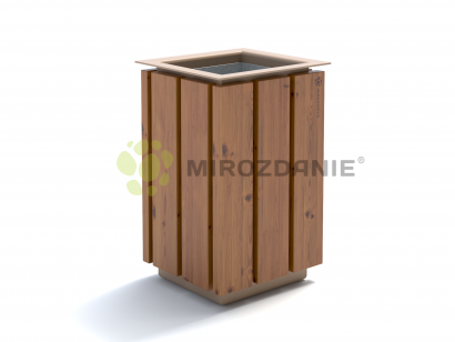 Урна садово-парковая из термодерева «Forest» 50 литров, цвет графит