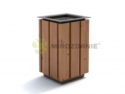 Урна садово-парковая из термодерева «Forest» 50 литров, цвет графит