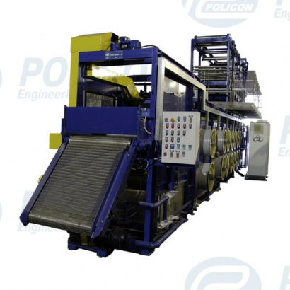 Установка фестонного типа для отбора и охлаждения листовой резины