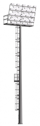 Высокомачтовые опоры ВС с наклонной кассетой