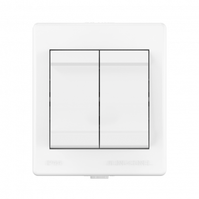 Выключатель двухклавишный CADUCEUS ALING POWER для открытой проводки, 10АХ, 250В~ (Артикул: 252)