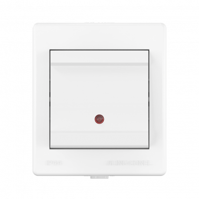 Выключатель одноклавишный CADUCEUS ALING POWER для открытой проводки, с индикацией, 10АХ, 250В~ (Артикул: 2511)