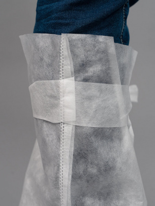 Бахилы высокие на завязках, белые, спанбонд 40 гр/м² (упаковка)