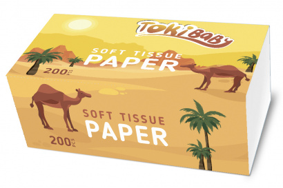 Бумажные салфетки 200шт в мягкой упаковке